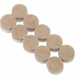 Certified Round Felt Pads With Hook-and-Loop Fastening Pads, 3/4-in