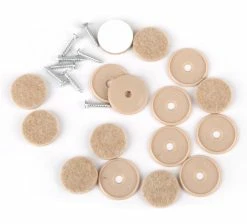 Certified Round Beige Heavy Duty Screw-On Felt Pads, 1-in
