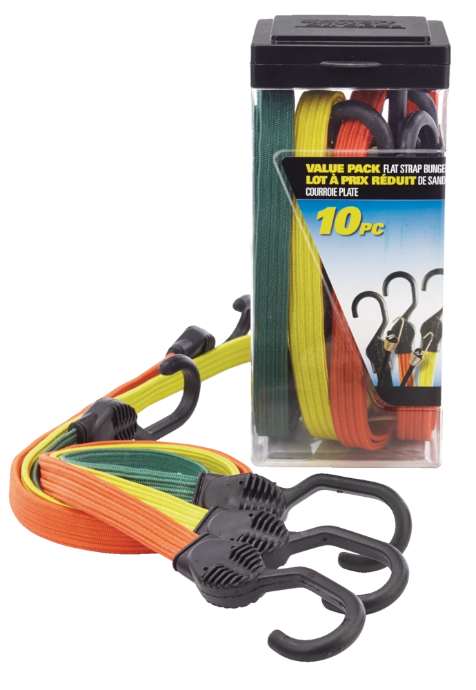 Certified Flat Strap Bungee Cord Kit, Assorted Sizes, 10-pk - Image 5