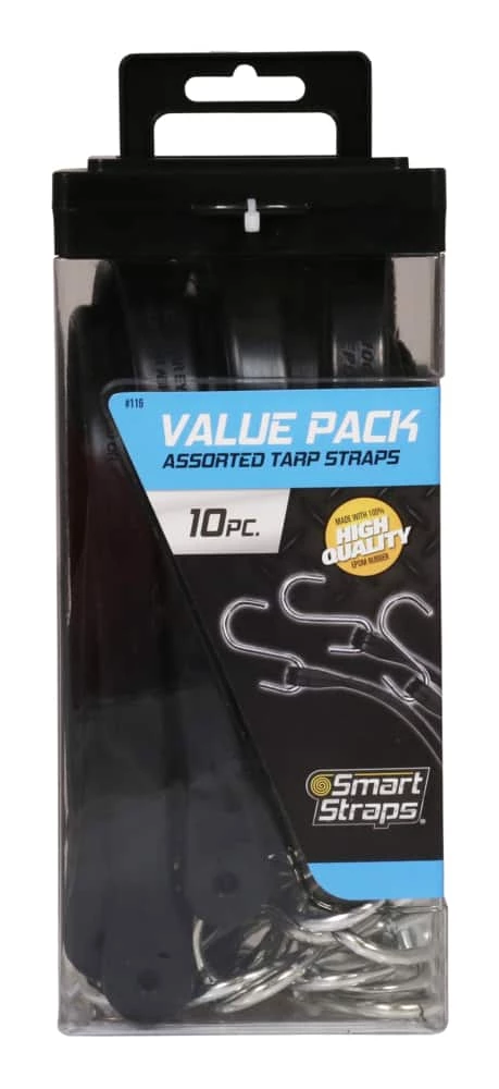 Certified Rubber Bungee Cord Kit, Weather Resistant, Assorted Sizes, 10-pk - Image 3