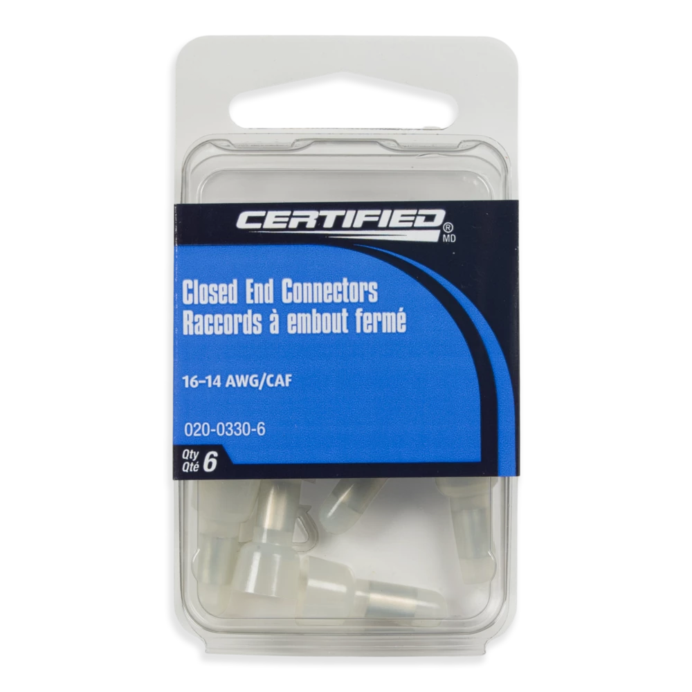 Certified 16-14 AWG Automotive Closed End Connector, 6-pk - Image 2