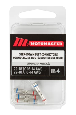 Certified Uninsulated Step Down Butt Connector, 4-pk