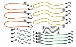 Certified Standard Bungee Cord Kit, Assorted Sizes, 20-pk