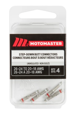 Certified AWG Uninsulated Step Down Butt Connector, 4-pk