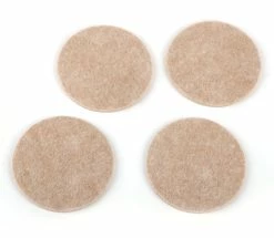 Certified Round Beige Heavy Duty Felt Pads, 3-in, 4-pk