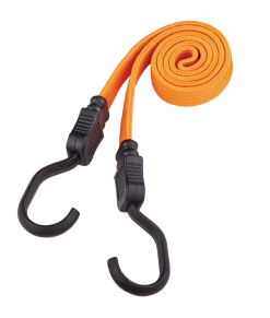 Certified Flat Strap Bungee Cord, With Steel Core Hooks, Assorted Sizes, 2-pk