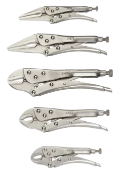 Certified Locking Pliers Set, High Carbon Steel Handles With Nickel-Plated Finish, 5-pc