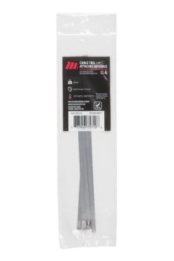Certified Stainless Steel 100-lb Cable Tie, 7-in