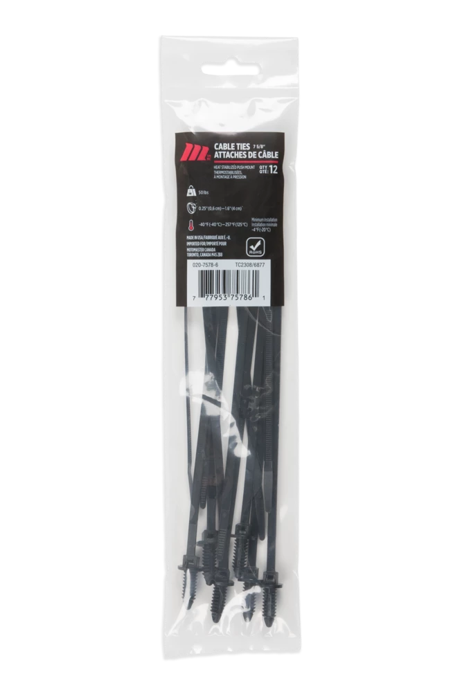 Certified Push Mount 50-lb Cable Tie, 8-in