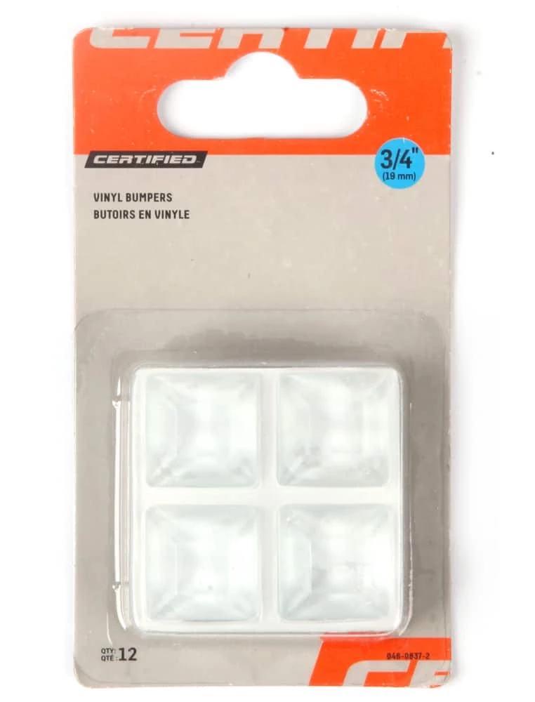 Certified Square Self-Adhesive Vinyl Bumpers, 3/4-in - Image 2