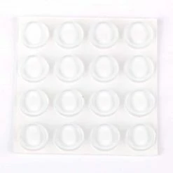 Certified Round Self-Adhesive Vinyl Bumpers, 1/2-in