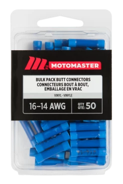 Certified 16-14 AWG Automotive Butt Connector, Bulk Pack, 50-pk