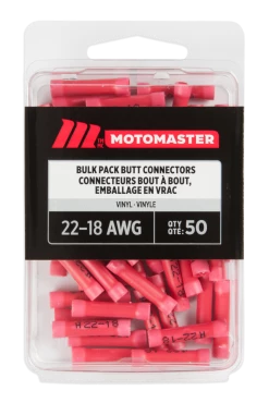 Certified 22-18 AWG Automotive Butt Connector, Bulk Pack, 50-pk