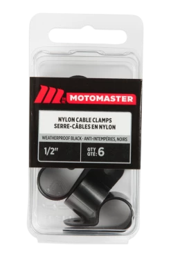 Certified Automotive Cable Clamps, Black, 1/2-in, 6-pk