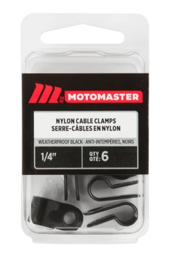 Certified Automotive Cable Clamps, Black, 1/4-in, 6-pk