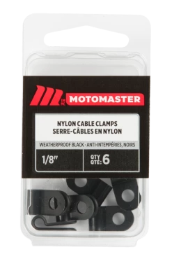 Certified Automotive Cable Clamps, Black, 1/8-in, 6-pk