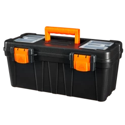 Certified Portable Plastic Tool Box W/ Removable Tray, 17-in