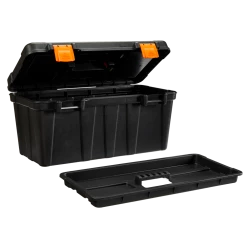 Certified Portable Plastic Tool Box W/ Removable Tray, 20-in