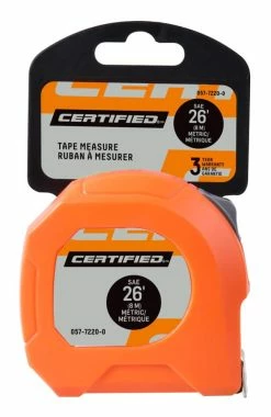 Certified Tape Measure, 26-ft