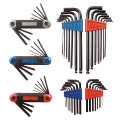 Certified Hex Key Set/Allen Wrench Set, Comfort Grip Handle, 55-pc