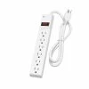 Certified 6-Outlet Surge Protector Power Bar, 3-ft Cord, 350 Joules, White