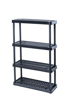 Certified Adjustable 4-Shelf Resin/ Plastic Storage Rack/ Shelving Unit, 36 X 14 X 54.5-in