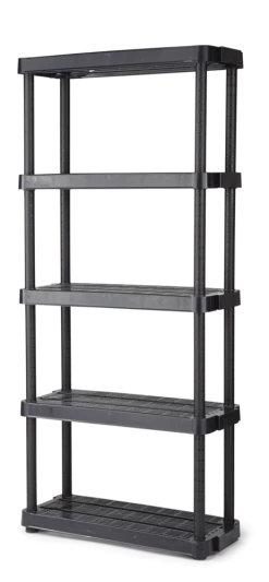Certified Adjustable 5-Shelf Resin/ Plastic Storage Rack/ Shelving Unit, 36 X 14 X 72-in