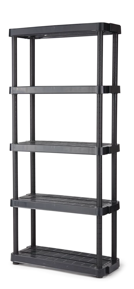 Certified Adjustable 5-Shelf Resin/ Plastic Storage Rack/ Shelving Unit, 36 X 14 X 72-in
