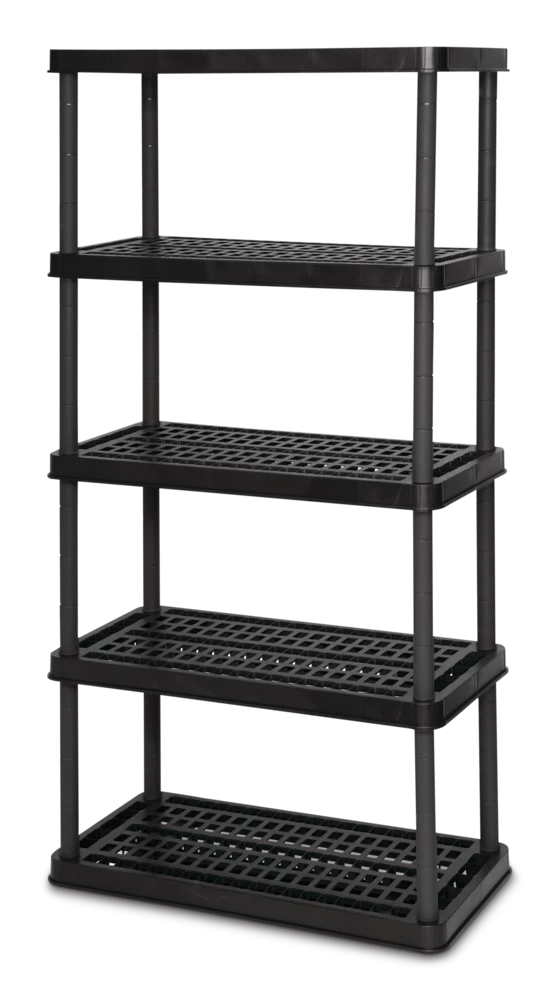 Certified Adjustable 5-Shelf Resin/ Plastic Storage Rack/ Shelving Unit, 36 X 18 X 72-in