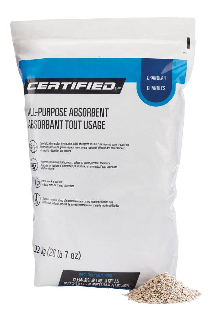 Certified All-Purpose Granular Oil/Fluid Absorbent, 12-kg