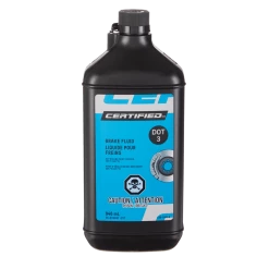Certified DOT 3 Brake Fluid, Assorted Volumes