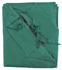 Certified Green Tarp With Drawstring, Waterproof, 6-ft X 6-ft