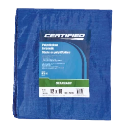 Certified Standard Duty Poly Tarp, Waterproof, 12-ft X 16-ft