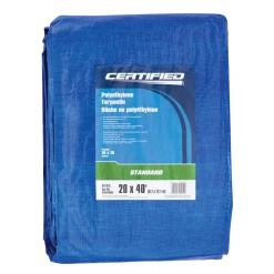 Certified Standard Duty Poly Tarp, Waterproof, 20-ft X 40-ft