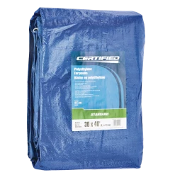 Certified Standard Duty Poly Tarp, Waterproof, 30-ft X 40-ft