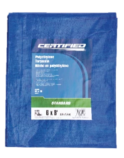 Certified Standard Duty Poly Tarp, Waterproof, 6-ft X 8-ft