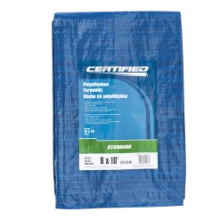 Certified Standard Duty Poly Tarp, Waterproof, 8-ft X 10-ft