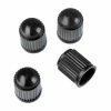 Certified Valve Stem Cap Set, Black