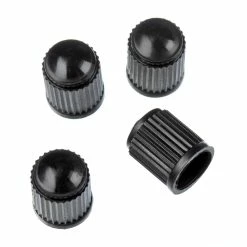 Certified Valve Stem Cap Set, Black