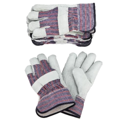 Certified Yard Leather Unisex Work Gloves, Large, 6-pk