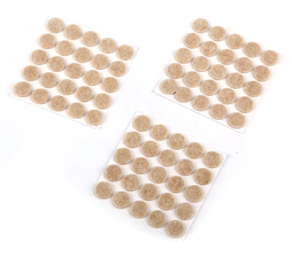 Certified Round Beige Medium Duty Felt Pads, 3/8-in