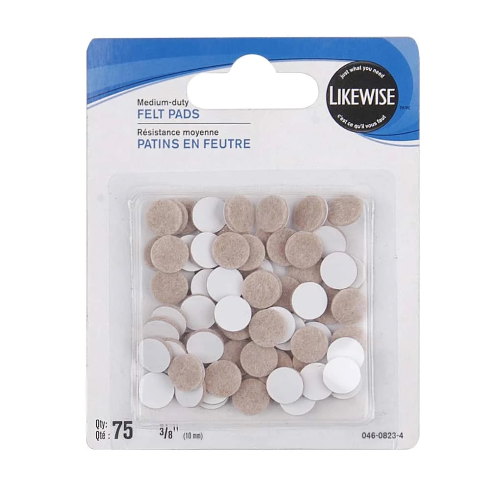 Certified Round Beige Medium Duty Felt Pads, 3/8-in - Image 3
