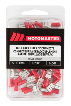 Certified 22-18 AWG Automotive Female Quick Disconnect, Bulk Pack, .250-in, 50-pk