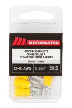 Certified 12-10 AWG Automotive Female Quick Disconnect, .250-in, 5-pk
