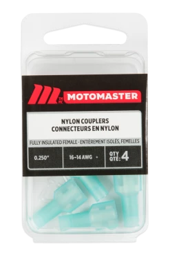 Certified 16-14 AWG Nylon Fully Insulated Female Quick Disconnect, .250-in, 4-pk