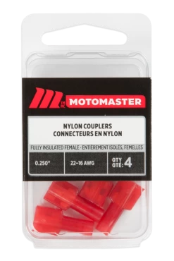 Certified Nylon Fully Insulated Female Quick Disconnect, .250-in, 4-pk