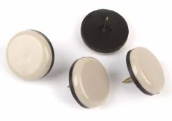 Certified Round Taupe Nail-On Furniture Gliders, 1-1/4-in