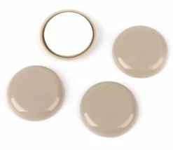 Certified Round Taupe Self-Adhesive Furniture Gliders, 1-1/2-in