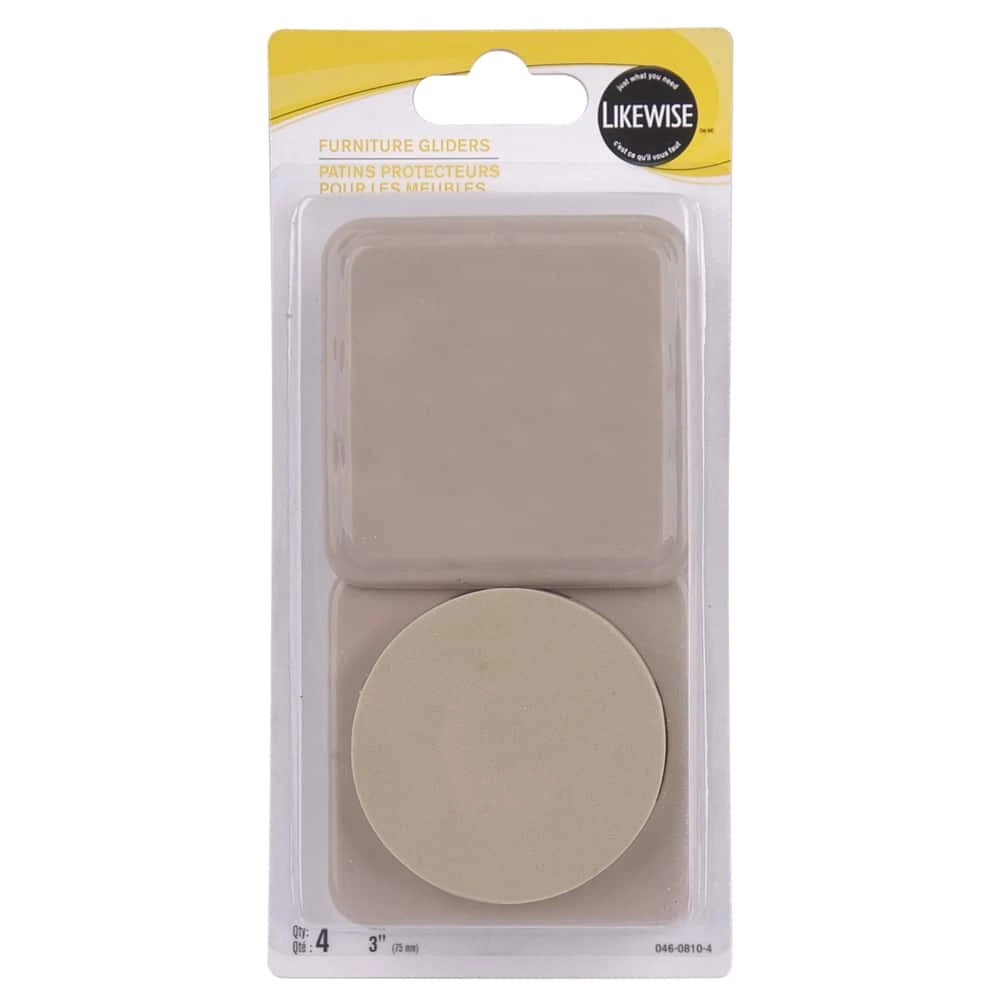 Certified Square Taupe Furniture Gliders, 3-in - Image 2