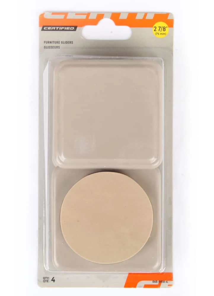 Certified Square Taupe Furniture Gliders, 3-in - Image 3